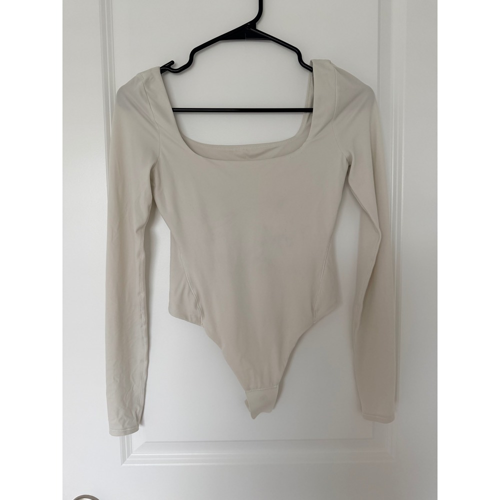 Lululemon Wundermost Ultra-Soft Nulu Mesh Long-Sleeve Bodysuit Bone Size 2 - Picture 1 of 3